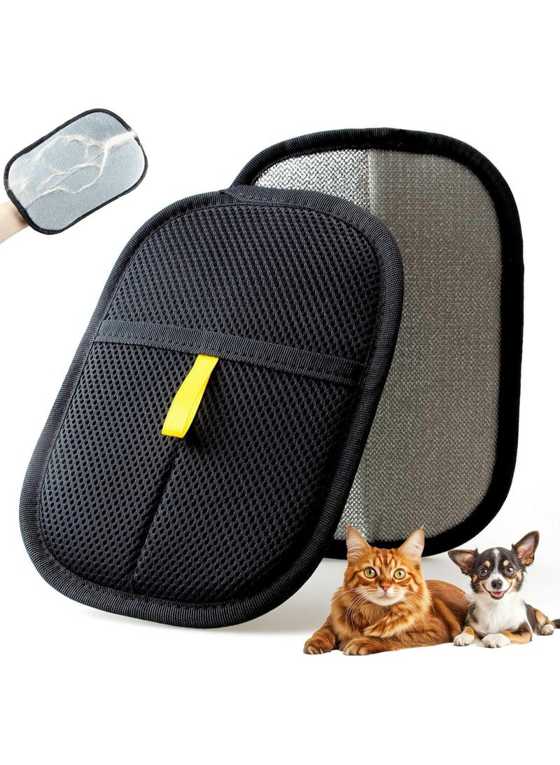 Pet Hair Removal Glove - Pet Hair Removal Glove for Dogs & Cats, Electrostatic Pet Hair Remover for Loundry, Couch, Carpet, Clothing, Bed & Car Seat, Reusable Magic Brush Pet Hair Tool - Black - Image 1